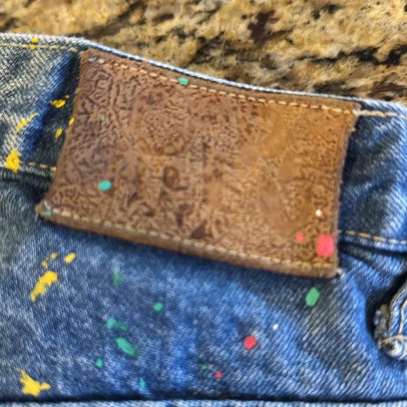 Vintage Code Bleu Splatter Paint High Rise Jeans - Picture 2 of 6